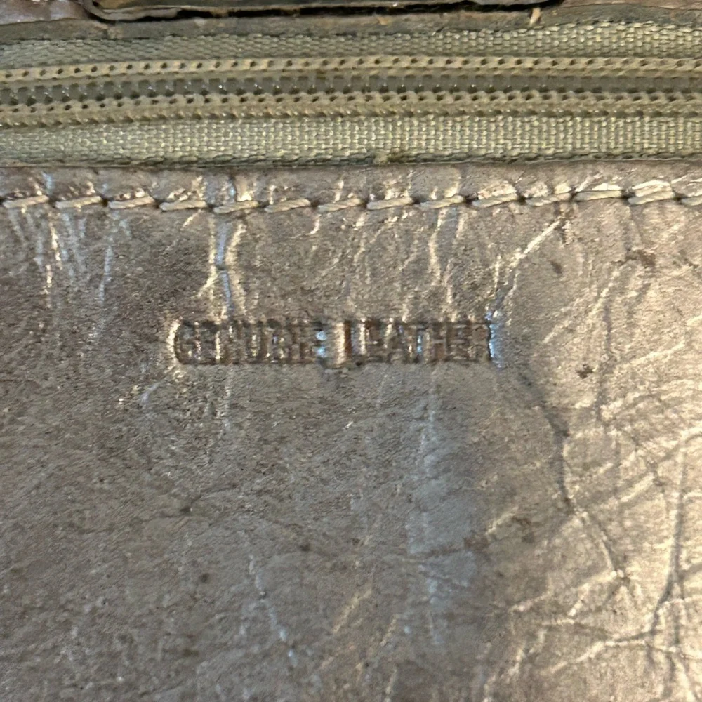 Fossil Logan Leather Tab Clutch Wallet unique multi-metallic patchwork design.
